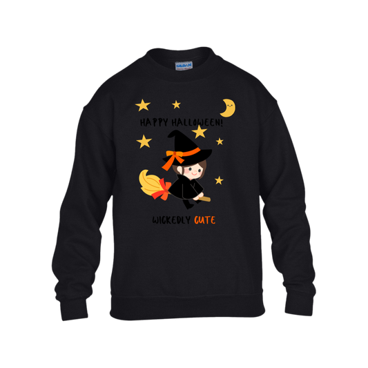 Happy Halloween Wickedly Cute- Gildan Kids Heavy Blend Sweatshirt