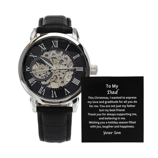 To My DAD- Men"s  Openwork Watch