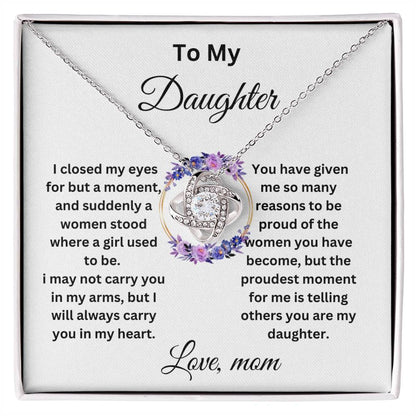 To My Daughter- Love Knot Necklace