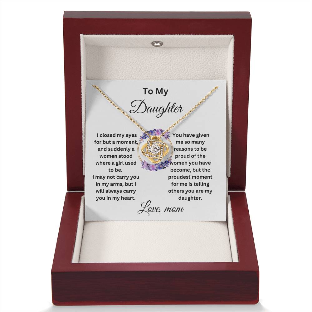 To My Daughter- Love Knot Necklace