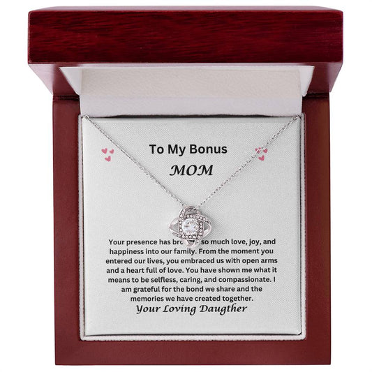 To My Bonus Mom- Love Knot Necklace